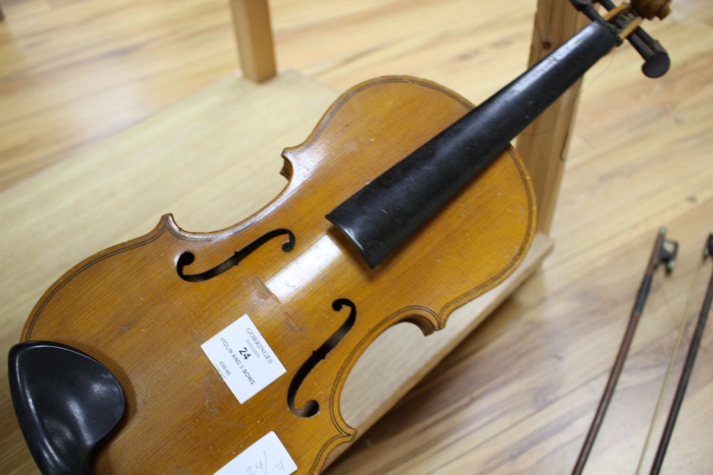 A Chinese violin and four bows